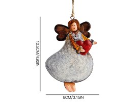 Adorno metalico angelito colgante Navidad